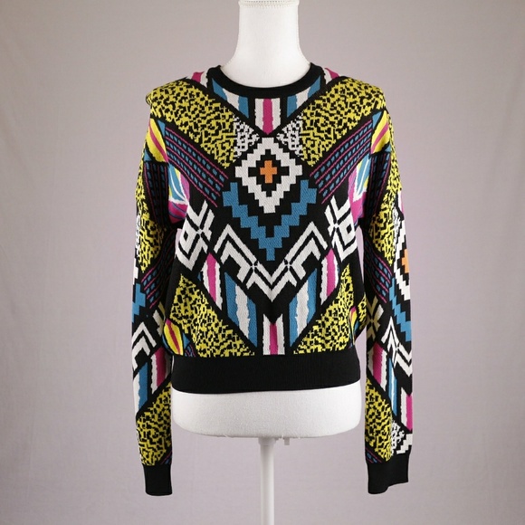 Divided Sweaters - NWT DIVIDED Bold Retro Geometric Abstract Sweater